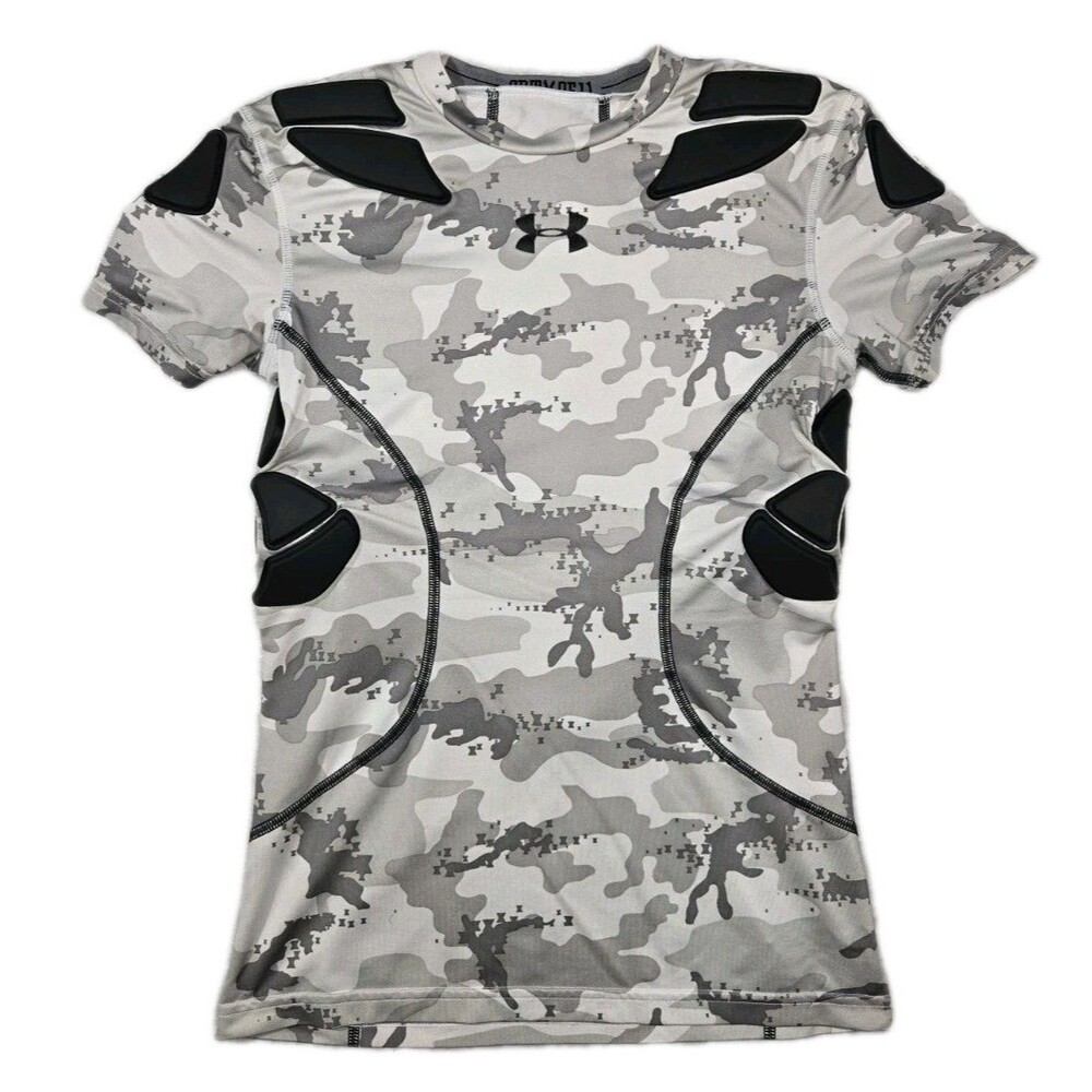 Under Armour Youth Medium Padded Fitted Shirt Football Protective Gear Camo